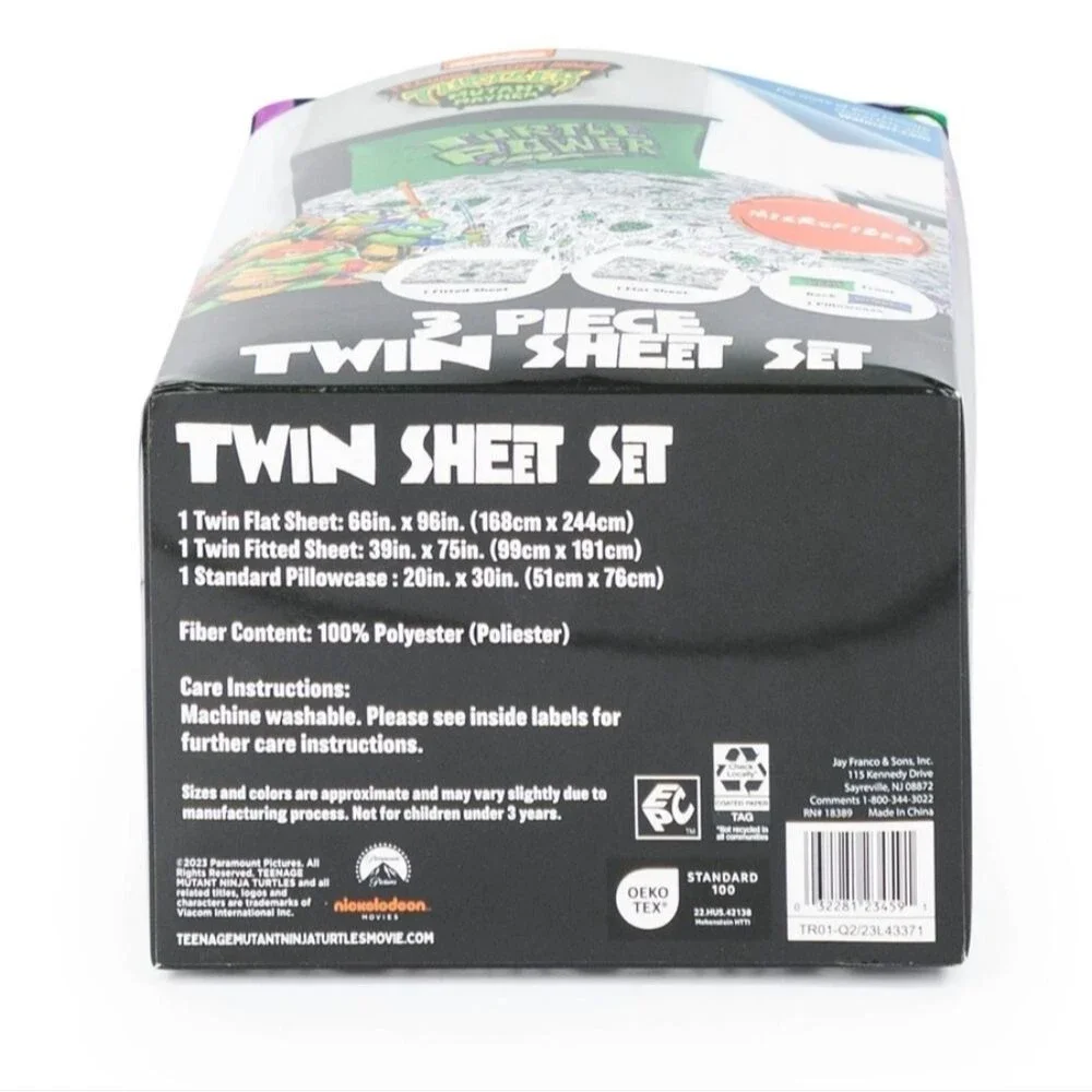 NEW Teenage Mutant Ninja Turtles Kids 3pc Microfiber Twin Sheet Set Nickelodeon